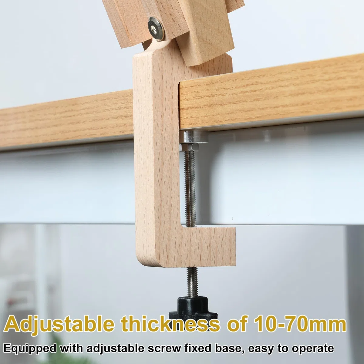 Punto in pelle Pony Legno di faggio Artigianato in pelle Cucitura a mano Pony Cavallo Tavolo Pieghevole Desktop Cucitura Pony Horse Morsetto in pelle Regolabile Cuoio Cucito Pony per fai da te