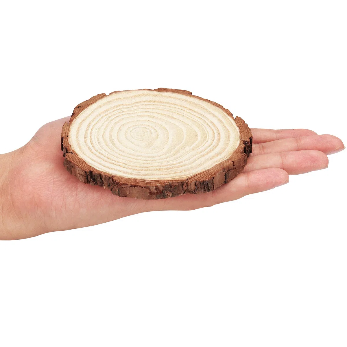 Kurtzy Dischi di legno grezzo naturale (20 pezzi) - Fetta di legno diametro 10-11 cm spessore 10 mm, tondo in legno non finito rustico con corteccia per il tempo libero creativo, decorazione, Natale e