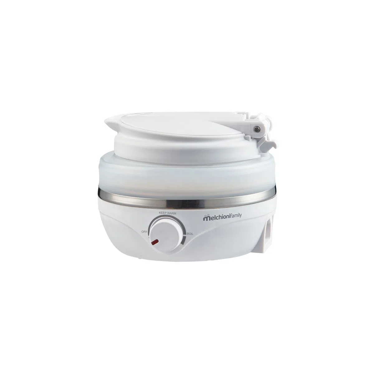 Melchioni Family Mrs KETTLE, Bollitore Elettrico da Viaggio, Piccolo e Pieghevole, Capacità 0.6L, Doppio Voltaggio 220-240V/100-120V, 800W, Perfetto Bollitore Acqua per Viaggi e Uso Quotidiano