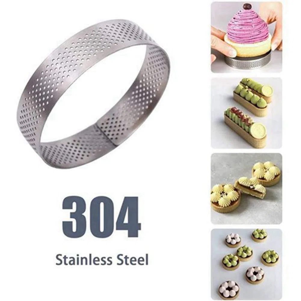 20 Anelli Rotondi per Torte Con Fori, Frutta, Quiches, Mousse - Teglia da Forno, 8 cm