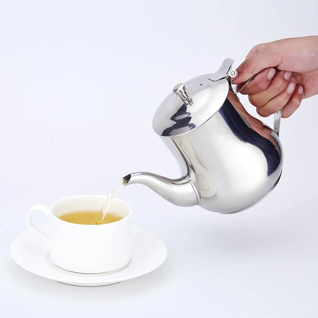 SANQIAHOME Teiera in acciaio inox (argento, 570 ml)