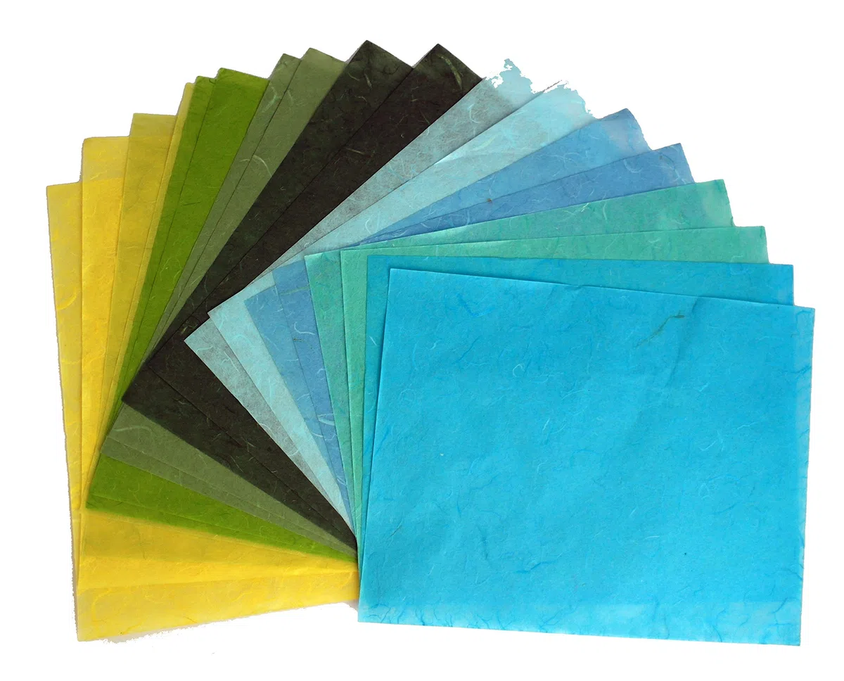 65 fogli di carta di gelso 21 x 28 cm design artigianale fatto a mano arte tessuto Giappone origami Washi vendita all'ingrosso fornitori Unryu prodotti fabbricazione carta fatta a mano design disegni