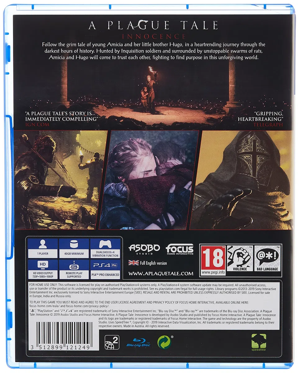 PS4 - A Plague Tale: Innocence - [PAL EU - MULTILINGUA]