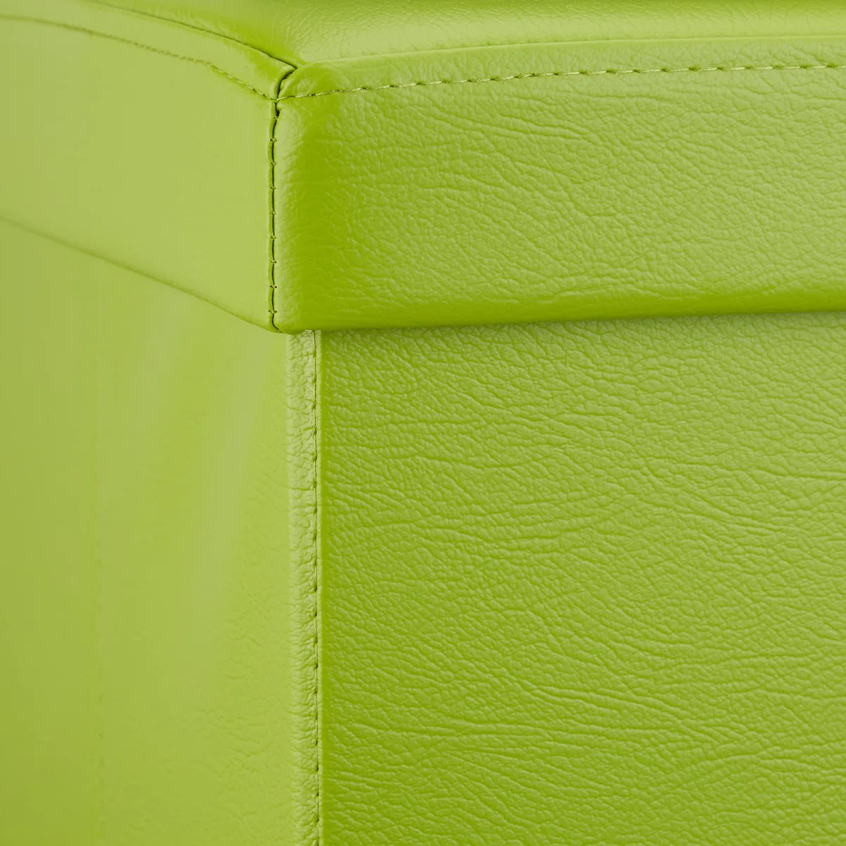 Relaxdays Sgabello, Coperchio, Pouf Contenitore, Poggiapiedi, in Ecopelle, H x L x P: 38 x 38 x 38 cm ca.. verde