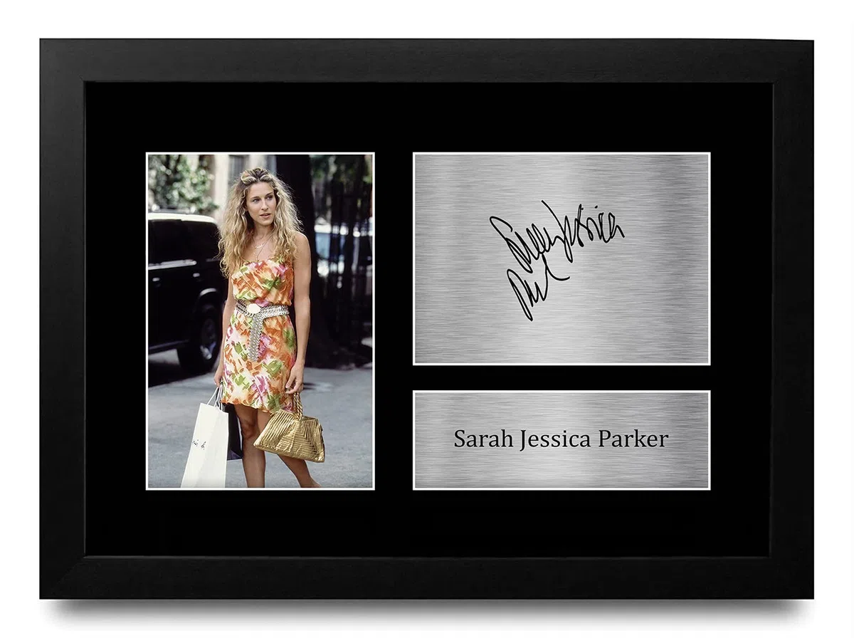 HWC Trading FR A4 Sarah Jessica Parker Sex and the City - A4 Framed Regali Stampati Autografo Firmato Immagine Per Gli Appassionati Di Show Televisivo