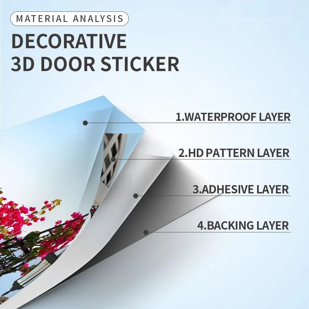 Adesivi Per Porte Interne Architettura Italiana Adesivo Porta 3D Stile Greco Adesivo per Porta Trompe l'oeil Autoadesivo per Frigorifero Cucina Camera da Letto Decorazione 80x210 cm e-661