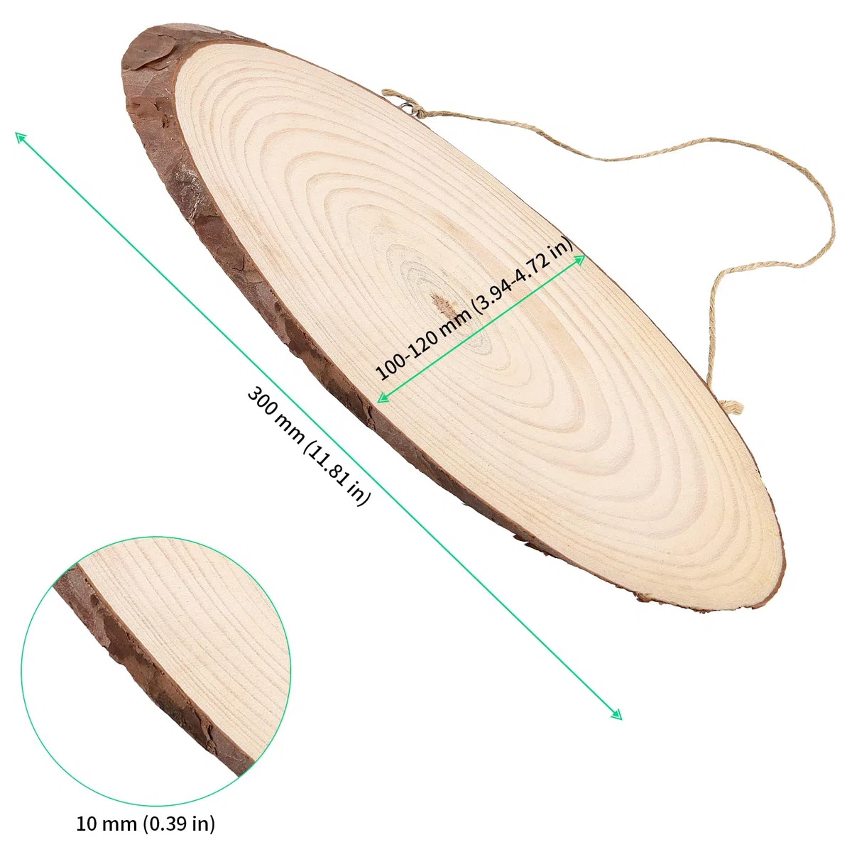 FUNSUEI 10 dischi ovali in legno, diametro 30 cm, forma ovale, dischi di legno incompiuti per fai da te