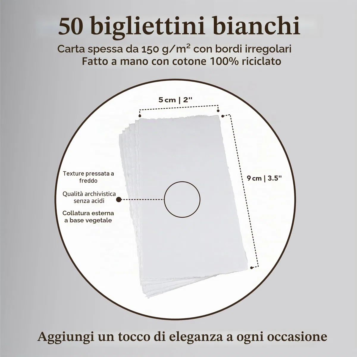 Wanderings - Carta per Biglietti Fatti a Mano con Bordo a Ponte - 25 Fogli - Carta per Acquerello/Tecnica Mista Artisti, Artigiani - Etichette, Segnaposti, Appunti - 150 GSM - Piegata a 5x9 cm