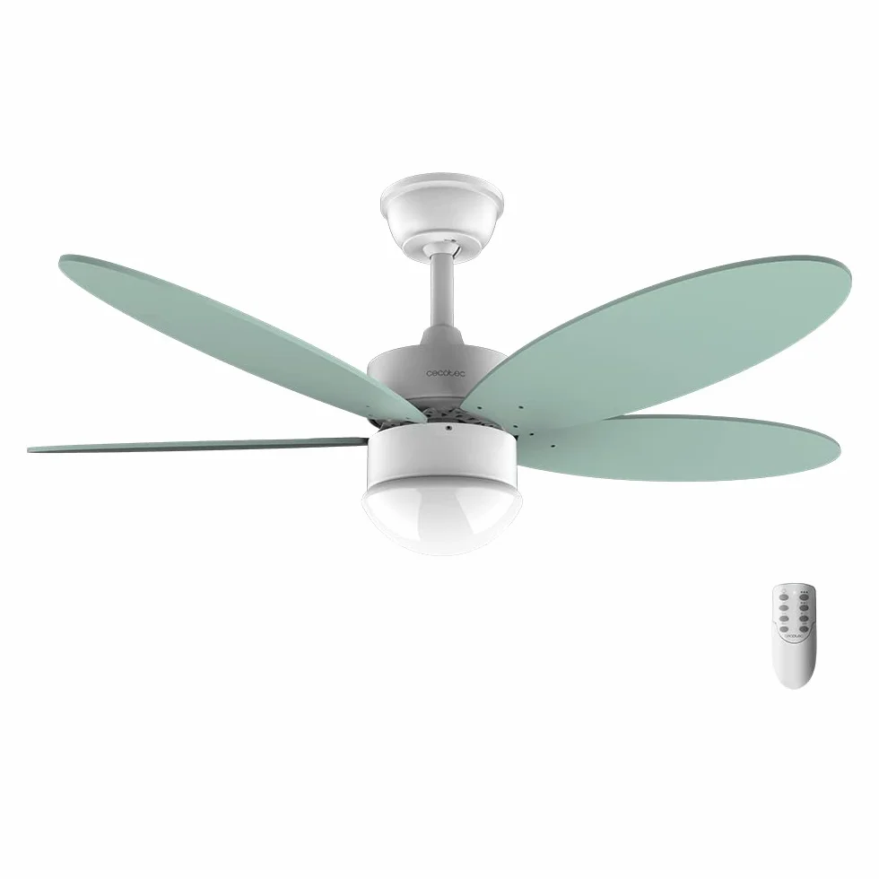 Cecotec Ventilatore da soffitto con luce EnergySilence Aero 4260 Mint. 40 W, motore DC, diametro 42" con 5 pale reversibili, luce LED, telecomando, timer, 6 velocità