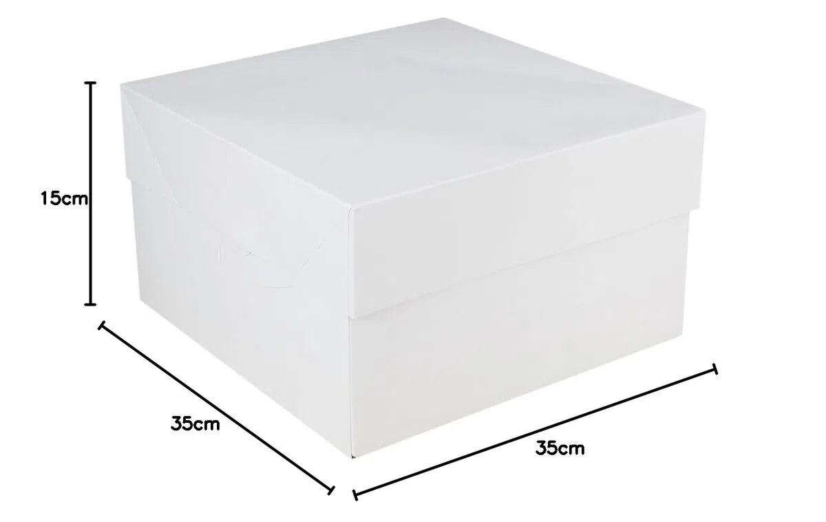 FunCakes Scatola per Torte Bianca, 35 x 35 x 15 cm, in Cartone, Bianco, 35 x 35 x 15 cm