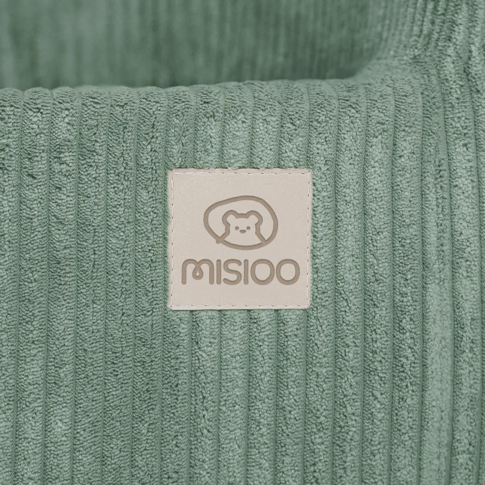 MISIOO Poltrona Infantile Scandinava Premium per Bambini, Stabile e Morbida, Imbottitura Ergonomica, 40 x 53 x 36 cm, Verde