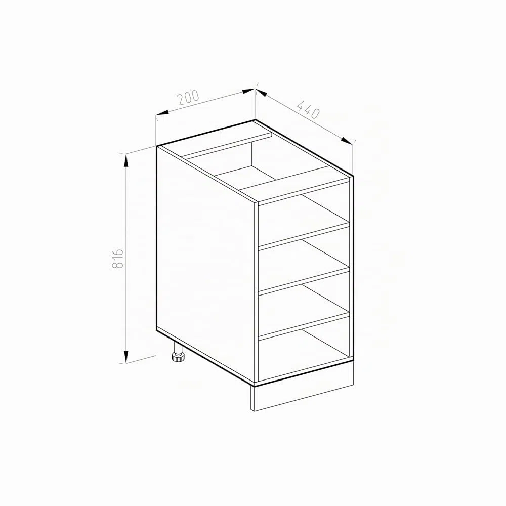Vicco Scaffale da cucina R-Line, Bianco, 20 cm senza piano di lavoro, per la libera combinazione all'interno di sistemi cucina modulari