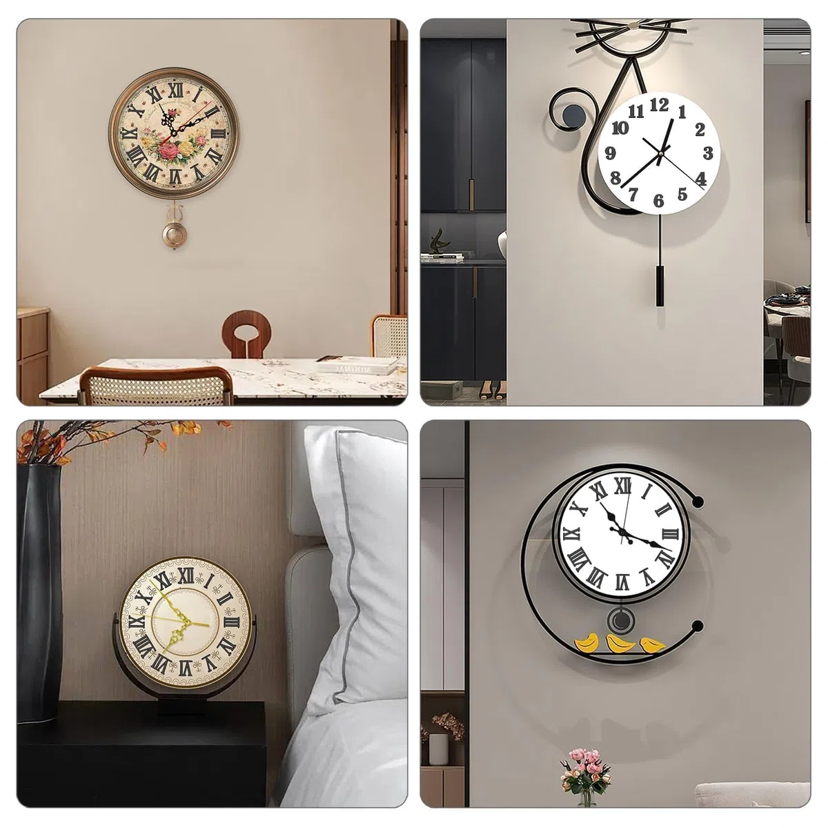 EEEKit Meccanismo Orologio a Pendolo, Meccanismi per Orologi, 2 PCS Movimento Orologio da Parete al Quarzo con 5 Lancette per Riparazione
