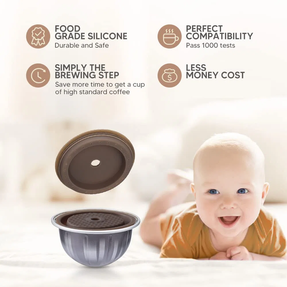 Coperchio riutilizzabile per capsule VertuolineCoffee Silicone alimentare, filtro ricaricabile, compatibile N Espresso