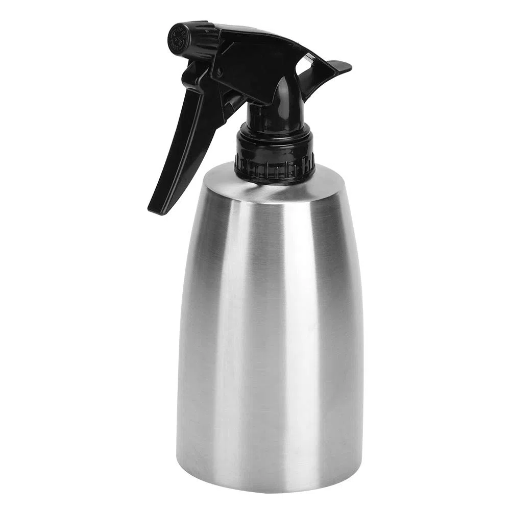 OUKENS Bottiglia di spruzzo, 400ml Multifunzionale Spraying Pot Casa In Acciaio Inox Spruzzatore con Testina Regolabile per piante, Spruzzino per Olio Riutilizzabile per Grigliare(Nero)