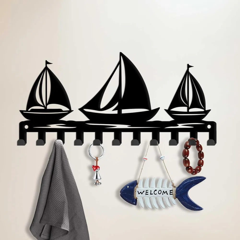 SUPERDANT Portachiavi da Parete Tre Appendichiavi da Parete Prta Chiavi Ingresso Casa Porta Chiavi da Muro per Casa di Barca A Vela di Barca A Vela Gancio Decorativo per Cani Regalo Da Cucina
