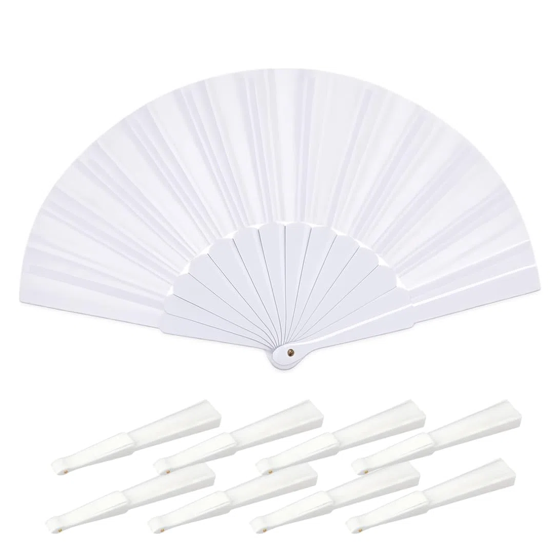 Set Ventagli Pieghevoli in Plastica Bianchi – 12/24/60 Pezzi Ventaglio Bianco Grande – Ideali per Matrimonio, Eventi, Cerimonie e Gadget Ospiti – Leggeri, Resistenti e Riutilizzabili (24, ventaglio)