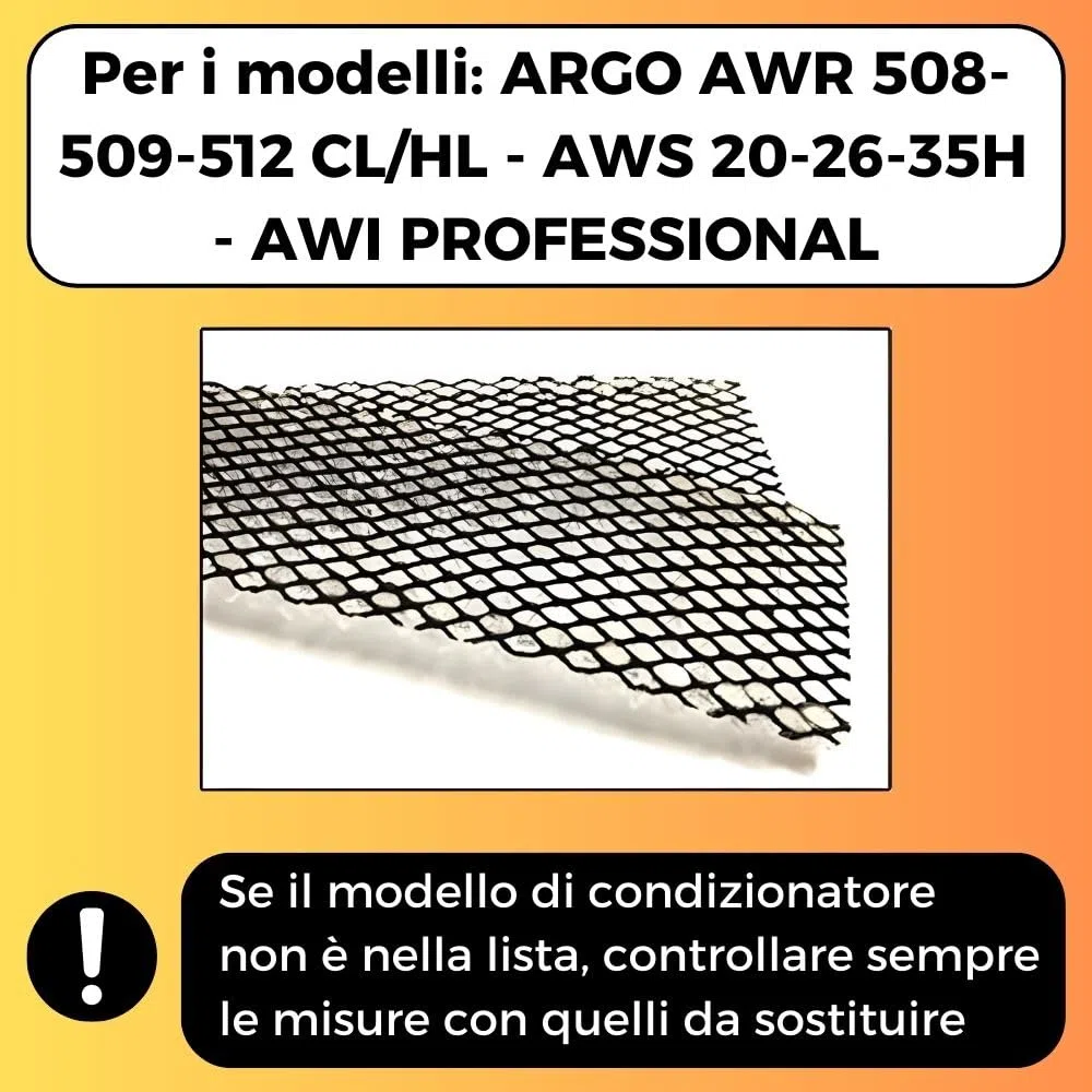 2 Filtri Condizionatore (290x50mm) Filtro Aria Condizionata, Sostitutivo per Filtri PANASONIC, Ricambi Climatizzatore, Condizionatori: ARGO AWR 508 509 512 CL HL AWS 20 26 35H AWI PROFESSIONAL