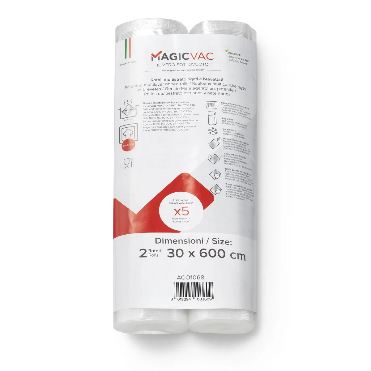 Magic vac MAGICVAC ACO1068 - Accessorio per macchina sottovuoto, 30 cm x 6 m