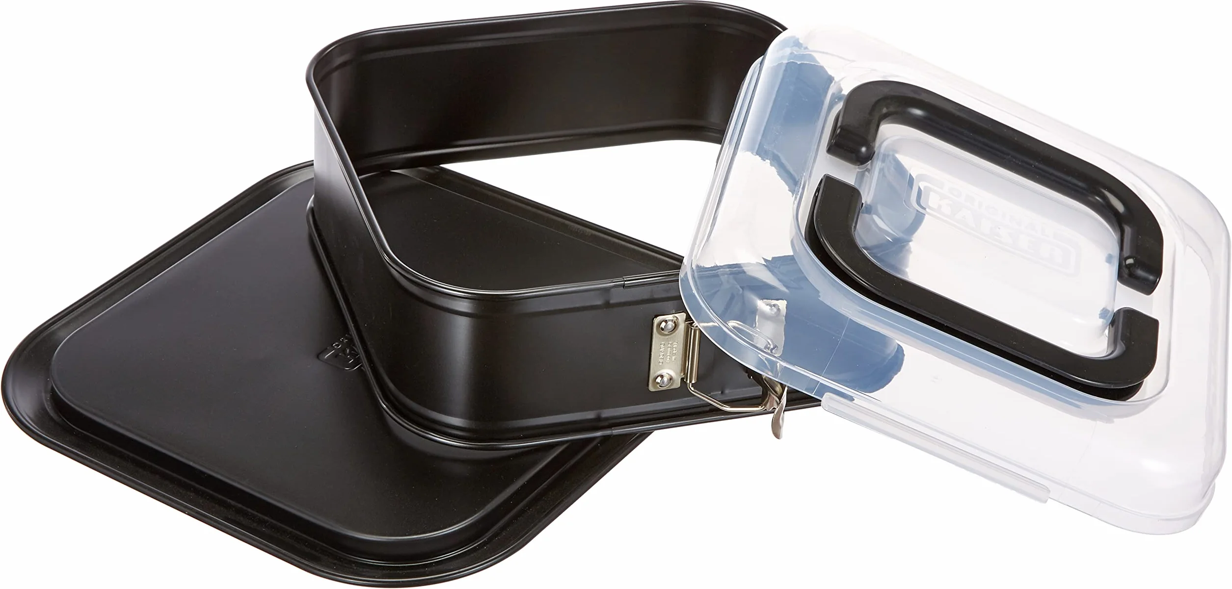 Kaiser 623009 Bake&Take Teglia Quadrata con Chiusura a Cerniera e Campana per Il Trasporto, 24 x 24 cm