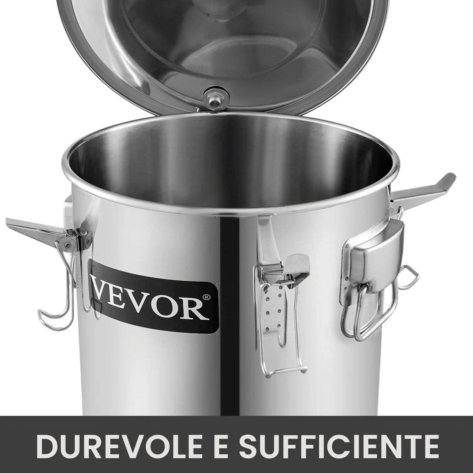 VEVOR La Caldaia per Acqua Distillata 3 Gal, La Caldaia per Acqua al Chiaro di Luna, per Acqua Distillata, Distillatore d'Acqua Alcolica, Distillazione del Vino 3 Gal, Acciaio(argento) e Rame Rosso