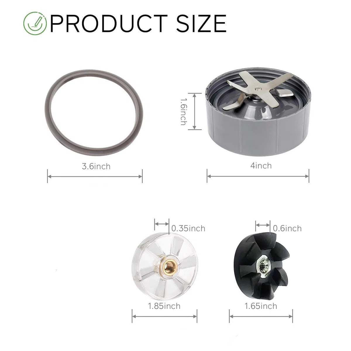 LATERN Kit di ricambio lama 5 pezzi per Nutribullet, Lama di estrazione senza perdite con ingranaggio lama e ingranaggio superiore di base guarnizione in silicone per frullatore Nutribullet 600W/900W
