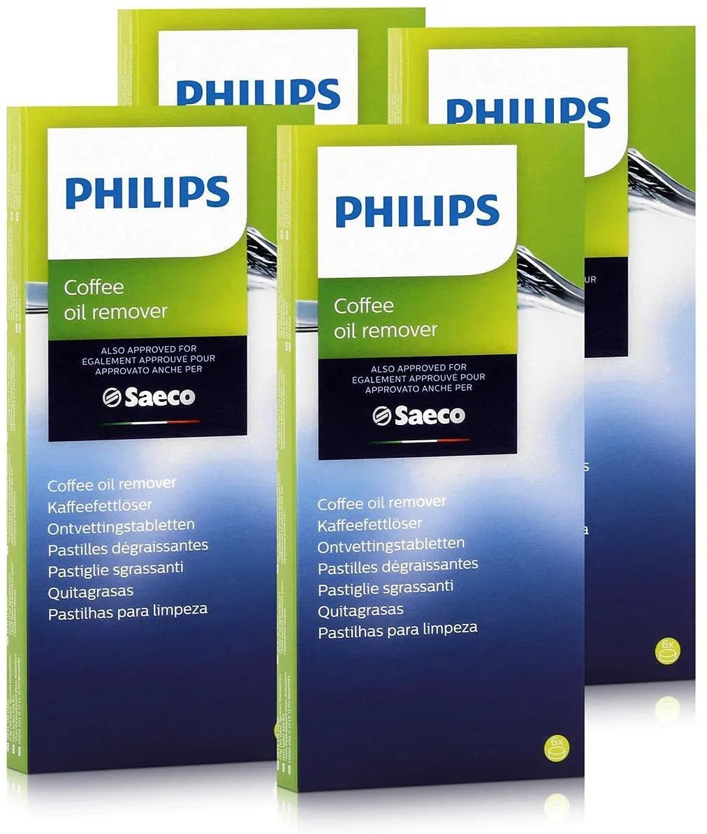Philips Saeco CA6704/10, pastiglie sgrassanti per caffè, 6 pastiglie, ciascuna da 1,6 g, (confezione da 4)