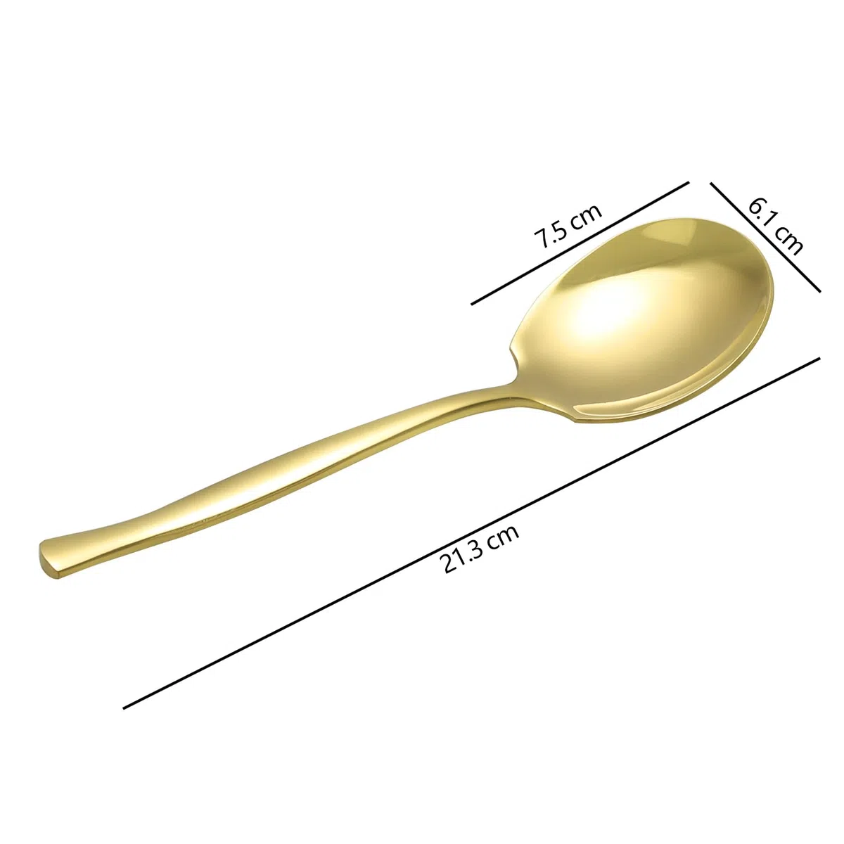 Teyyvn Set di 8 grandi cucchiai da portata acciaio inox, acciaio cucchiai grandi per servire, color oro