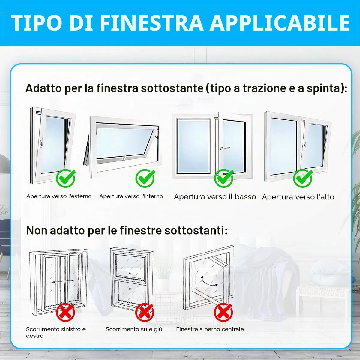 Guarnizione Finestra Condizionatore 400 cm per Condizionatori Mobili, Guarnizione Condizionatore Portatile, Kit Finestra Condizionatore Portatile per Climatizzatori, Asciugatrici