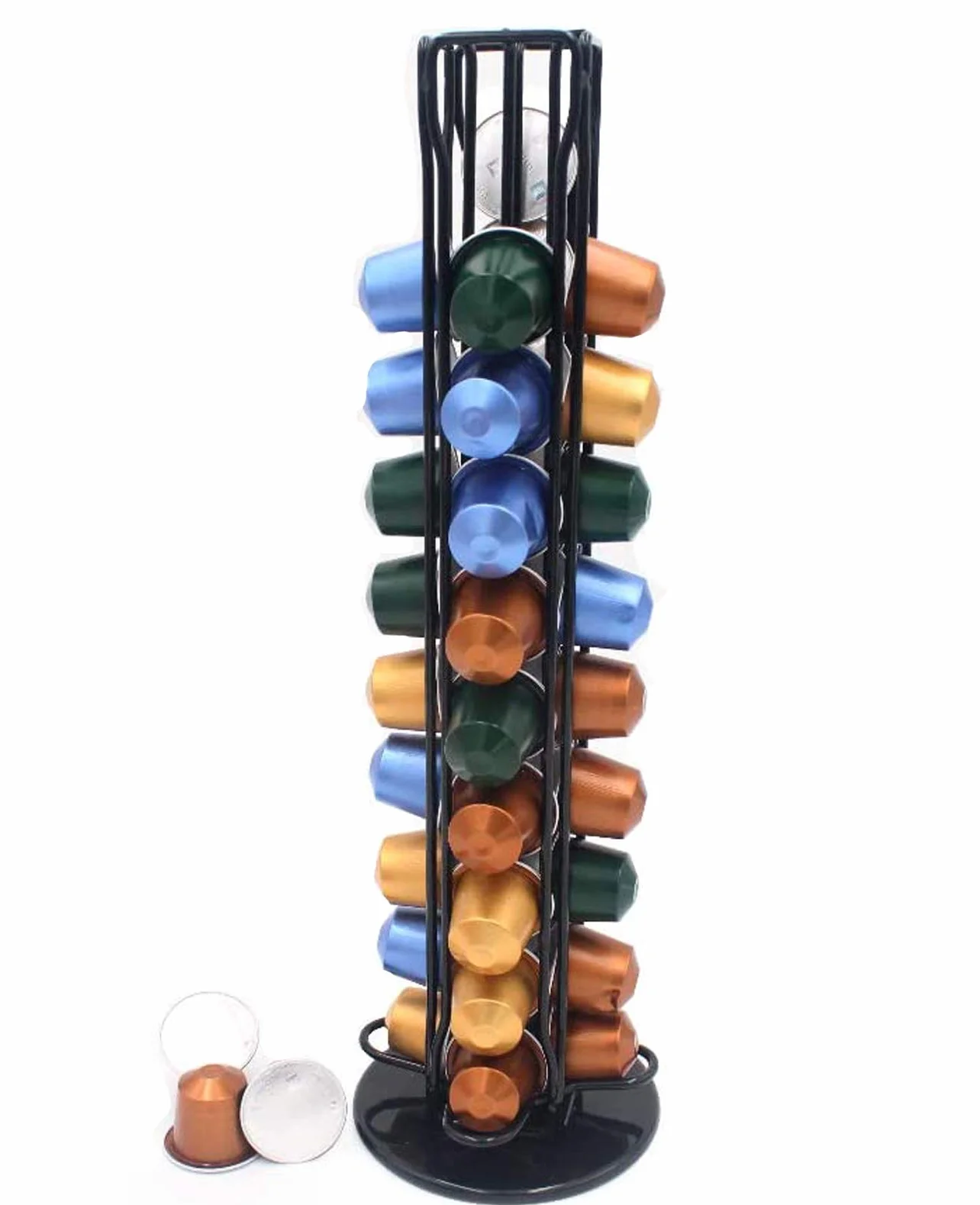 XIAPIA Porta Capsule per Caffè Compatibile con Nespresso per 40 Pezzi, Porta Cialde Nespresso Rotante, Portacapsule Verticale, Supporti per Capsule Cialde