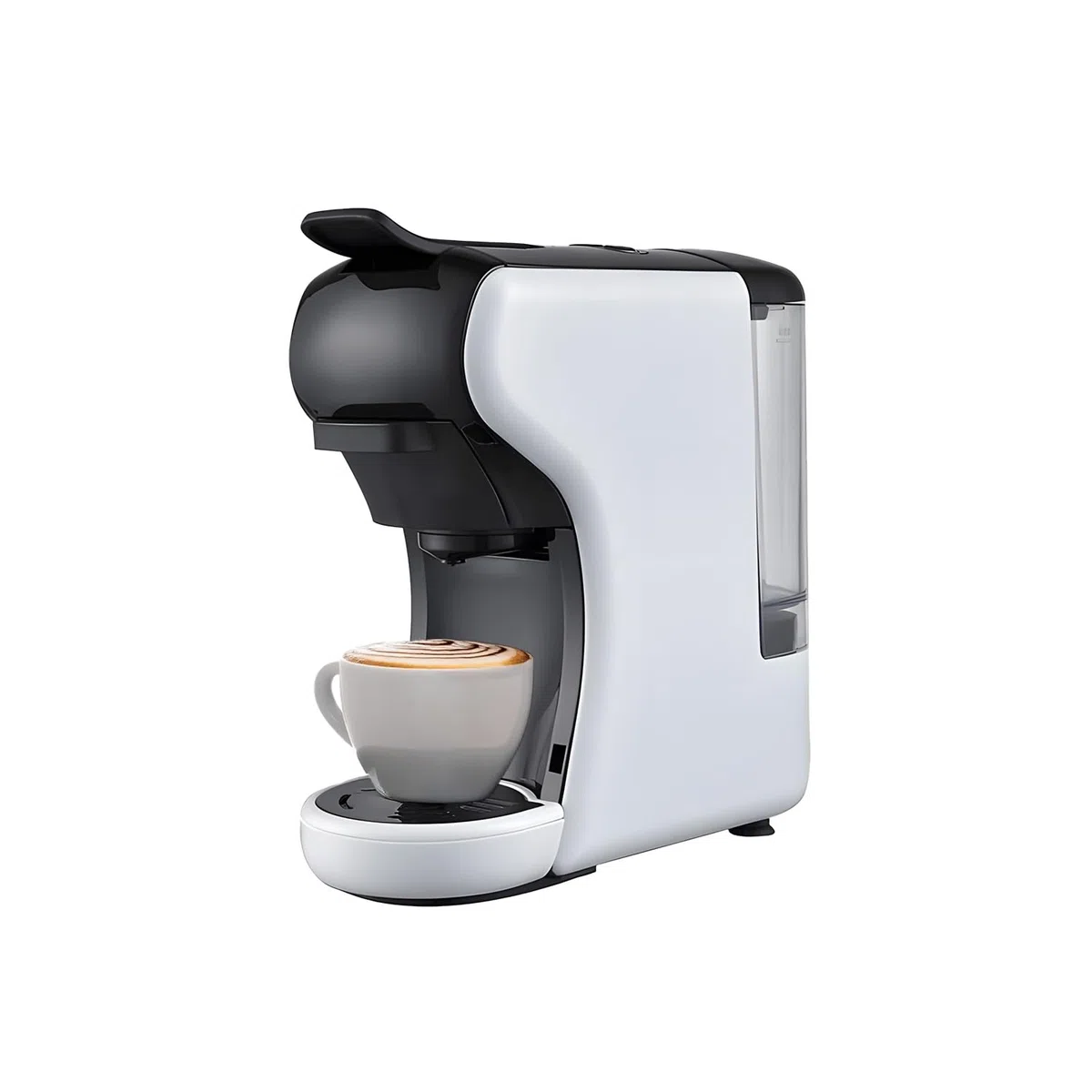Avilia - Macchina Caffè Compatta Grace da 1450W con Arresto Automatico, Selezione Espresso Corto/Lungo, Interruttore ON/OFF e Compatibilità con Capsule e Cialde (Bianco)
