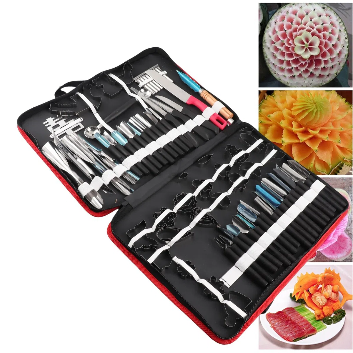 Atyhao 80PCS / Set Set da Intaglio Kit di Strumenti per pelare Intaglio culinario per guarnire Frutta e Verdura