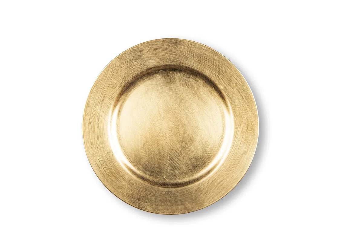 Excelsa Gold Set 6 Sottopiatti, Plastica PP, Riutilizzabile, Diametro 33 cm.