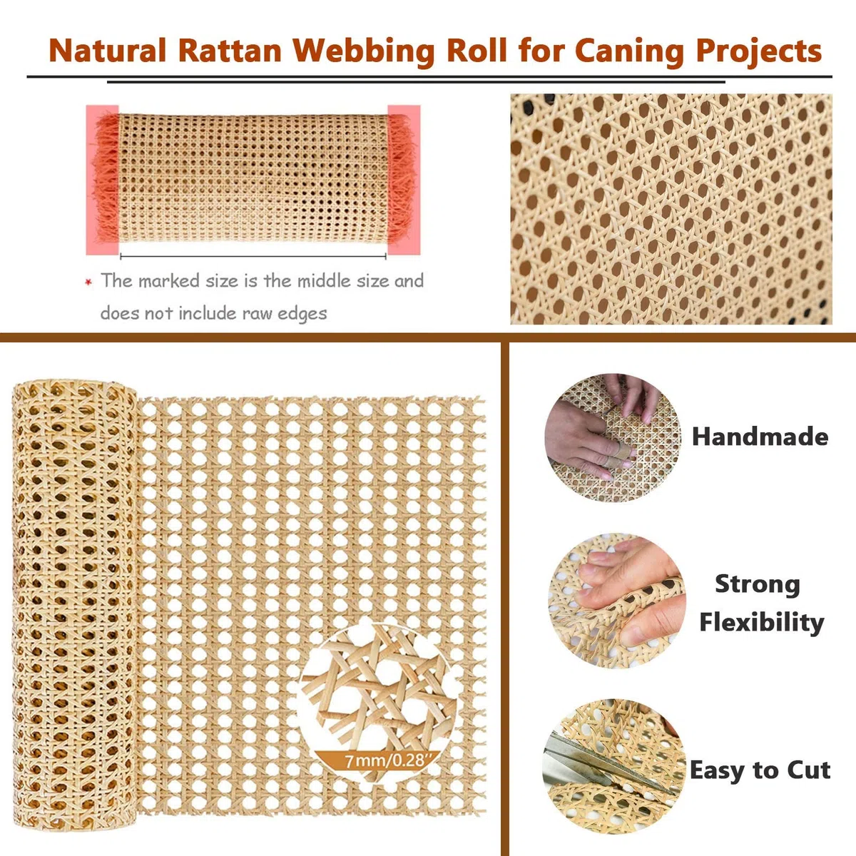 Rattan Rotolo Paglia di Vienna per Sedie Sgabelli,Sostituzione per Sedie Thonet Bistrot,Rotolo di Fettuccia in Rattan Naturale,Foglio di Tessitura di Canna Vimini Sedia per Riparazione Seduta Rattan (