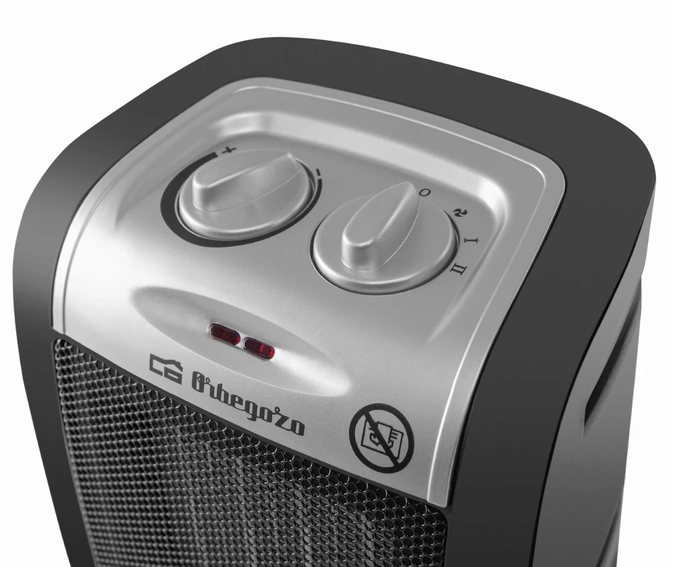 Orbegozo CR 5017, termoventilatore, 1500 W, 2 livelli di potenza, termostato regolabile, sistema di protezione dal surriscaldamento, spia di alimentazione, posizione ventola, nero