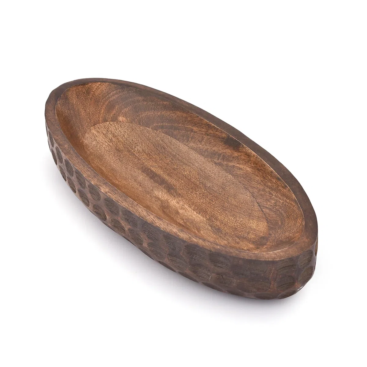 Samhita Ciotola decorativa in legno di mango, decorazione per la casa, centrotavola per fattoria, campagna, ristorante, bar (35,56 cm x 15,24 cm x 5,84 cm)