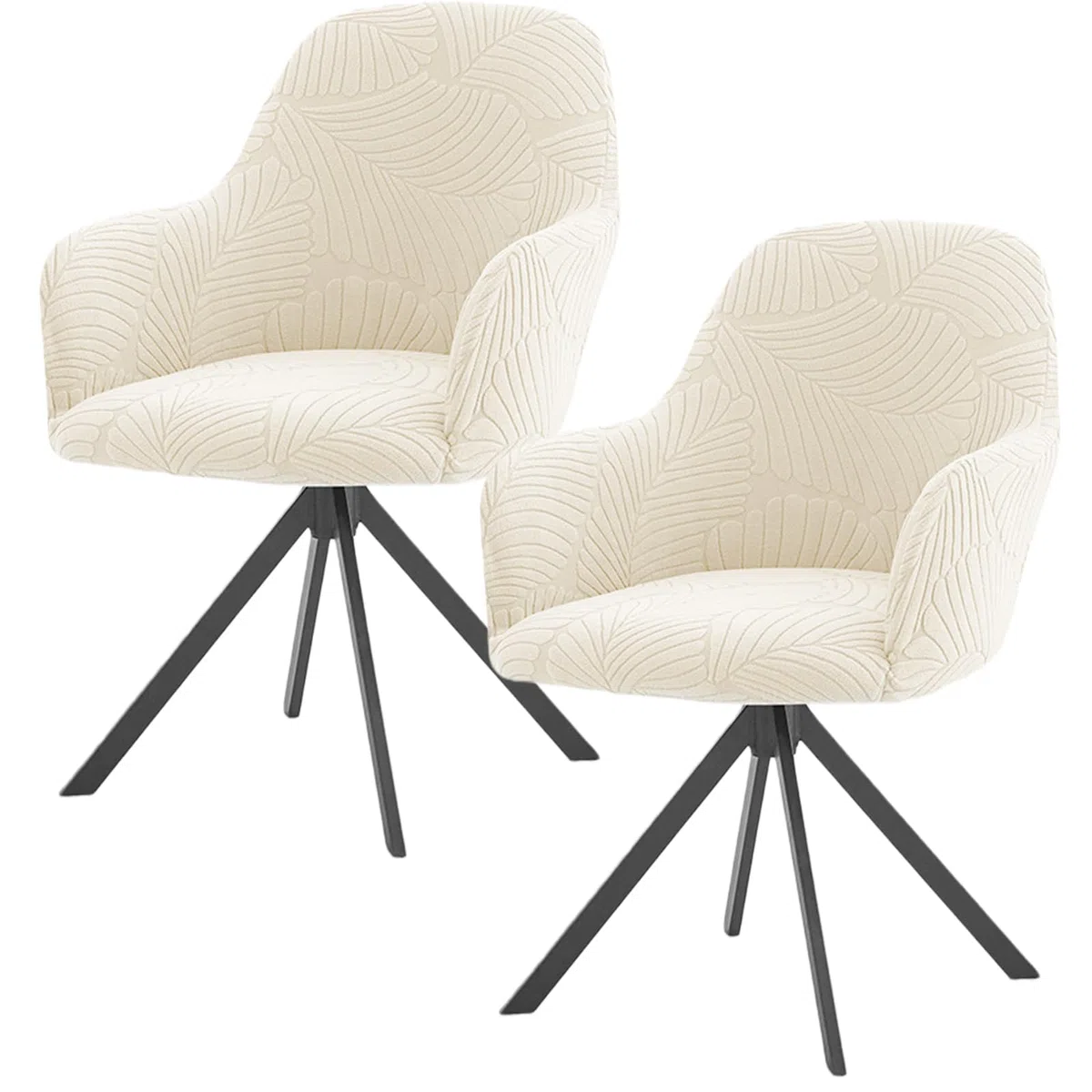 GOMETY Set di 2 coprisedia elasticizzati con bracciolo, coprisedia rimovibile, lavabile, universale, jacquard, per sedie da pranzo, sedie da cucina, sedie da ufficio, matrimonio, ristorante