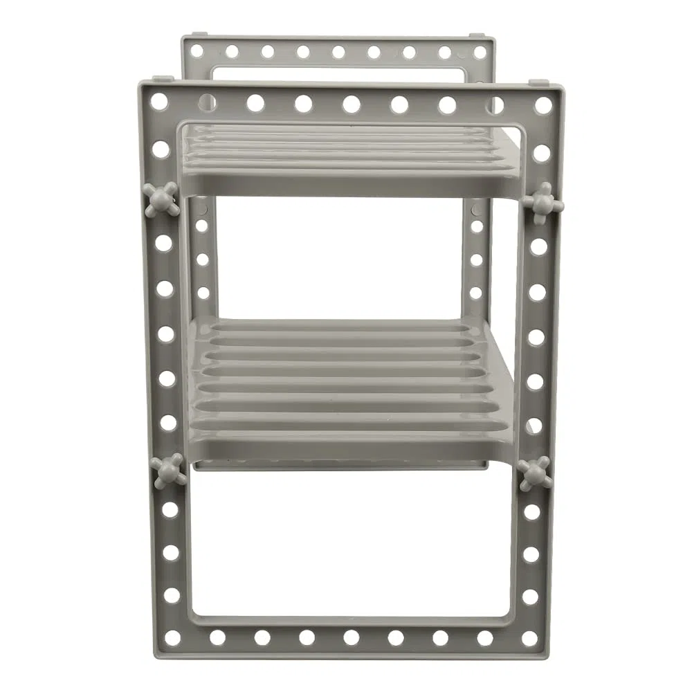 Scaffale Sottolavello Stoviglie– Stoviglie Ripiano PP rack estensibile organizzatore sotto il lavello scaffale espandibile di stoccaggio, 2 livelli, per cucina, bagno-38-70*26*38 cm (grigio)