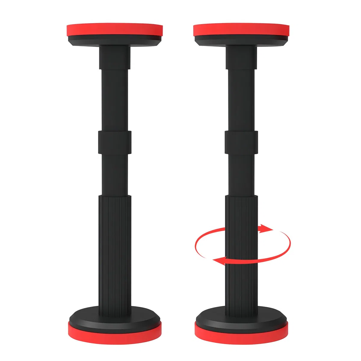 2 aste telescopiche da 18 a 45 cm, sistema di supporto regolabile, supporta fino a 400 kg, staffe telescopiche, per armadi, divani, pensili, mobili da bagno