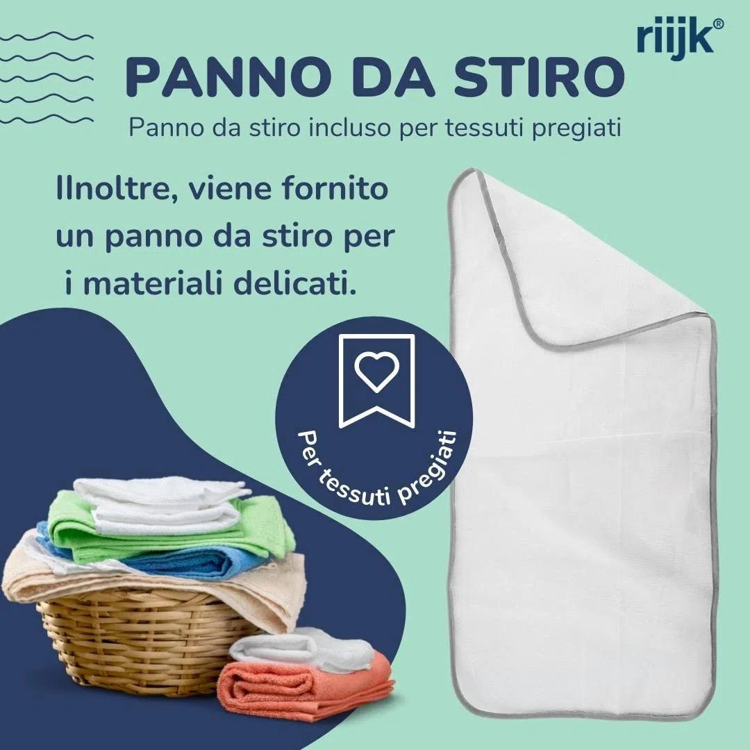 Copriasse da Stiro Cotone Universale - Copertura Asse da Stiro con Imbottitura Speciale per una Facile Stiratura - Extra Panno Protettivo per Indumenti Delicati