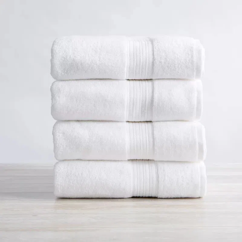 Confezione da 4 teli da bagno grandi (70 x 120 cm) 100% cotone egiziano pettinato ad alta assorbenza, 500 g/m², qualità alberghiera (bianco)