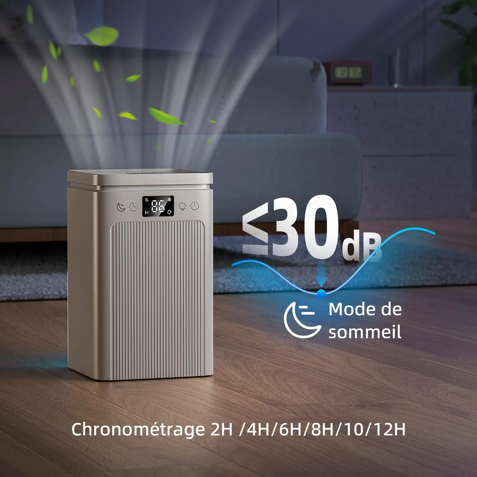 Deumidificatore Casa Elettrico Anti Muffa 2200ml Portatile - Ultra Silenzioso, Timer 2-12h, Spegnimento Automatico | LED 7 Colori | Per Bagno, Camera, Armadio (Rosa)