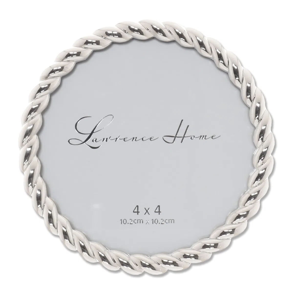 Lawrence Frames Telaio in metallo con design a corda, 4 x 4 rotondo, argento