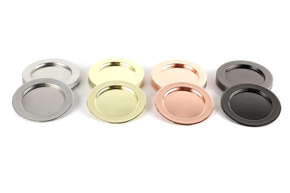 ECHTWERK Set di sottobicchieri in acciaio inox, sottobicchieri, portabicchieri, sottobicchieri rotondi per vetro, tazze, vasi, candele, antigraffio, Ø circa 8 cm, edizione nera, 6 pezzi