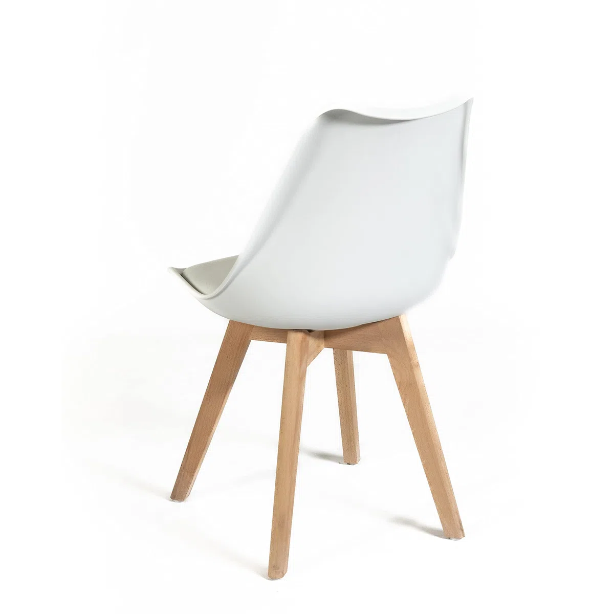 Norbe | Sedia da Sala da Pranzo o Ufficio con gambe in legno di faggio e morbido cuscino di ecopelle |Dim: 50x48x 82 H cm (Bianco, 1)