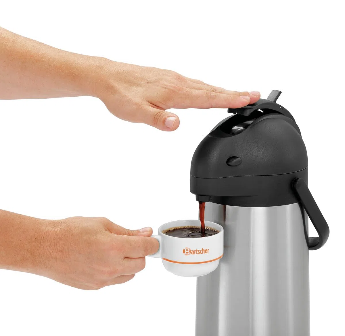 BARTSCHER Caffettiera thermos professionale con pompa in acciaio inox 1.9 L acciaio inox 1.9 150x200x335mm