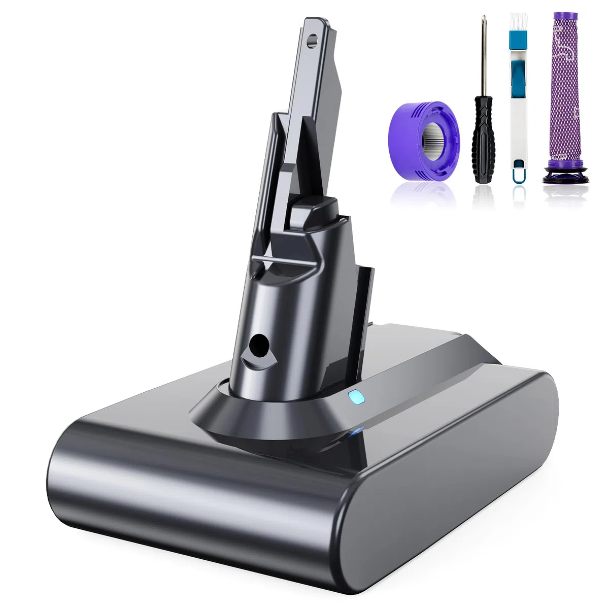 6000mAh V7 Batteria per Dyson SV11 Batteria di Ricambio Compatibile con Dyson Absolute Animal Motorhead Trigger Car+Boat Fluffy HEPA