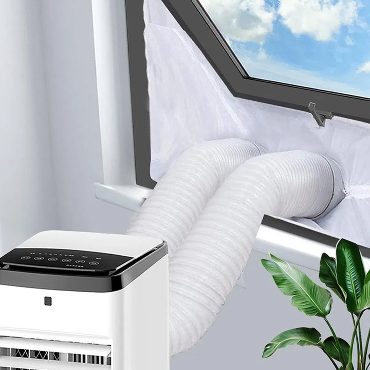 Kit portatile per finestra AC | Parti di ventilazione di scarico compatte | Kit di guarnizioni per finestre a battente mobile AC, per camera da , soggiorno, viaggio, appartamento, dormitorio