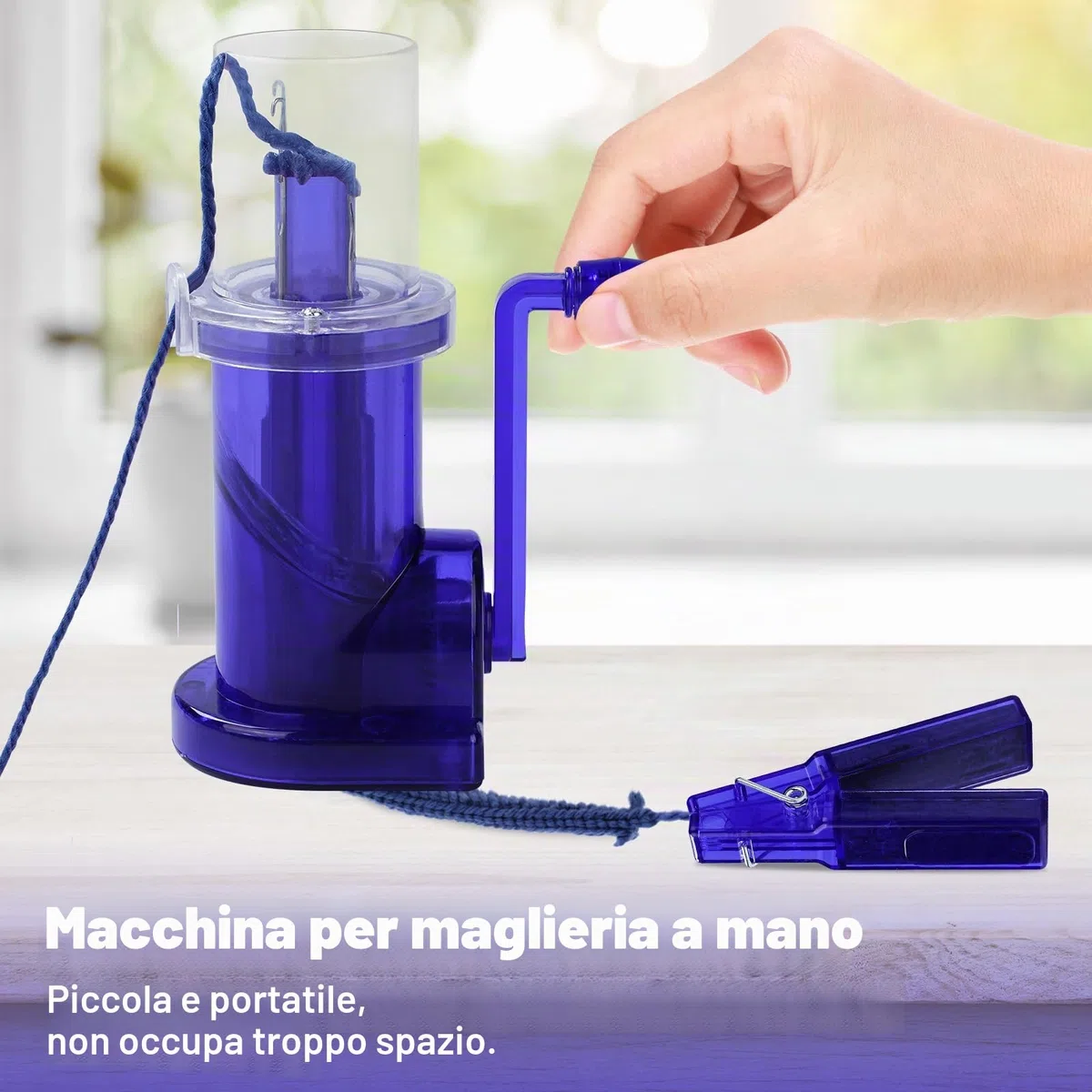 Macchina da Maglieria Manuale, Mini Macchina da Maglieria Manuale in Plastica, Macchina da Maglieria A Mano per Calze, Gioielli, Braccialetti, Cappelli, Fai da Te (Blu Navy)