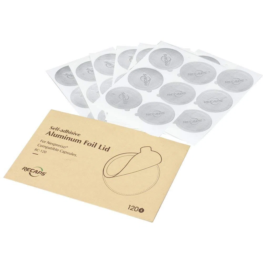 RECAPS Coperchi in alluminio per espresso, sigillanti riutilizzabili, compatibili con Nespresso Original Line (coperchi 240 pezzi) 37 mm di diametro